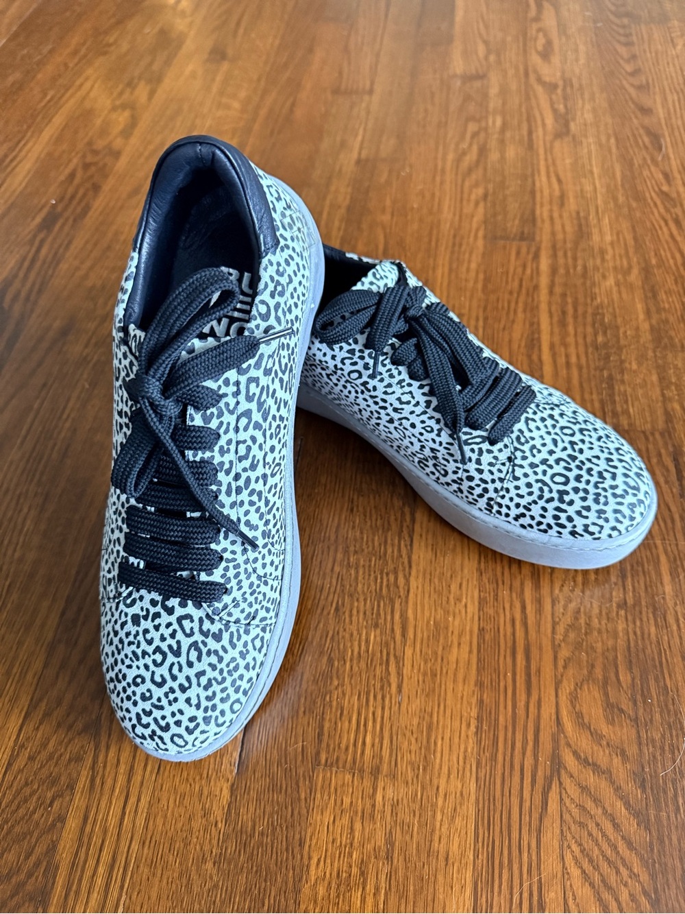 BUENO REAL Leopard Print Platform Sneakers Black White EU 41